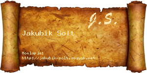Jakubik Solt névjegykártya